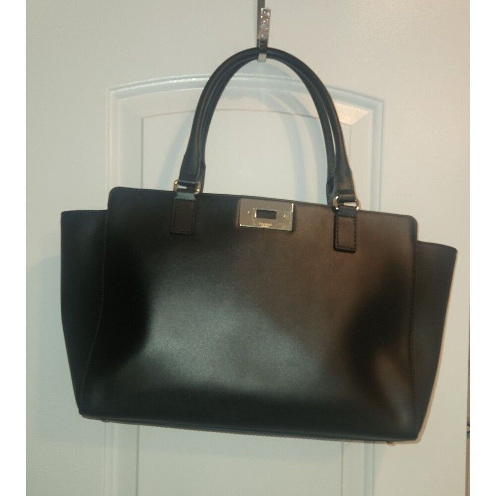 NEW Kate Spade New York Womens Kelsey Orchard Valley Leather Tote Bag Black - Picture 3 of 13